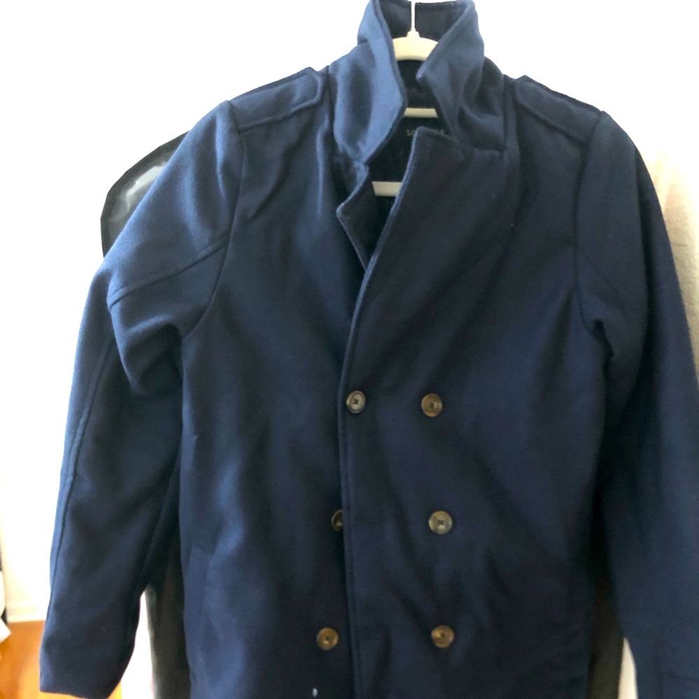 London Fog Pea Coat for Boys Navy Blue